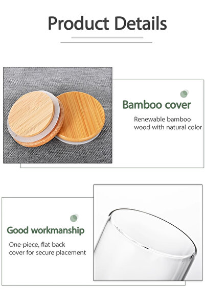 Generic 12-Piece Glass Jars with Wooden Lid Clear/Brown 12 x 200ml