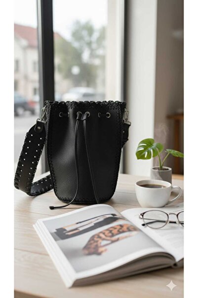 bi ters bi düz Leather Cylinder Bag