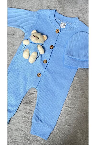 MBK GARDEN Peluş Ayıcıklı 2’li Bebek Tulum Ve Şapka Seti – Bayrama Özel Yumuşak Ve Şık