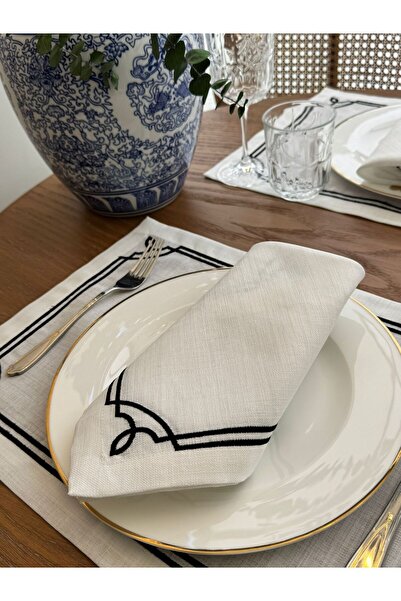 busrasdesign Σετ χαρτοπετσέτες σερβιρίσματος Lux Group Alice 2 τεμαχίων Μαύρο