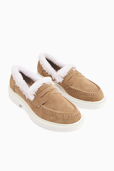 Limoya Hakiki Deri Tommie Vizon Süet Kürklü Casual Günlük Kadın Ayakkabı