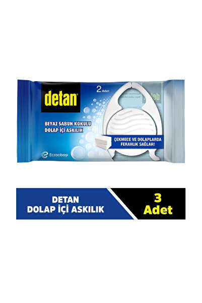 Detan Beyaz Sabun Kokulu Dolap İçi Askılık 6'lı (2*3 Paket)