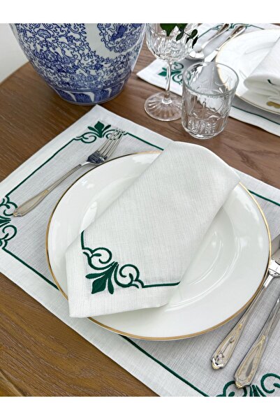 busrasdesign Lux Grup Jasmine Αμερικανικό Σετ Σερβιρίσματος 2 τεμαχίων Πετρέλαιο