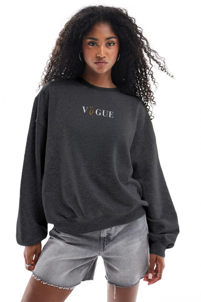 The Champ Clothing Унісекс-светр оверсайз з принтом Tiger Letter, димчастого ...