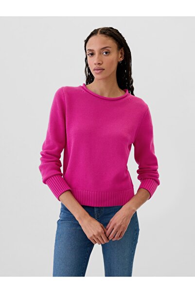 GAP Kadın Pembe Rulo Yaka Kazak