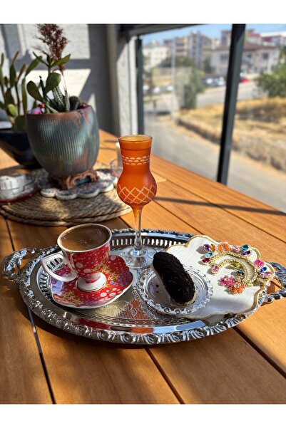 Sunum Peçete Kristal taş işlemeli 2 Li kahve yanı sunum peçetesi