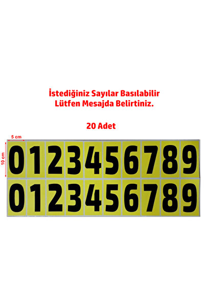 DİJİTAL BARKOD Sayı Etiketi Sayı Sticker Numara Etiketi 0'dan 9'a Kadar Sarı ...