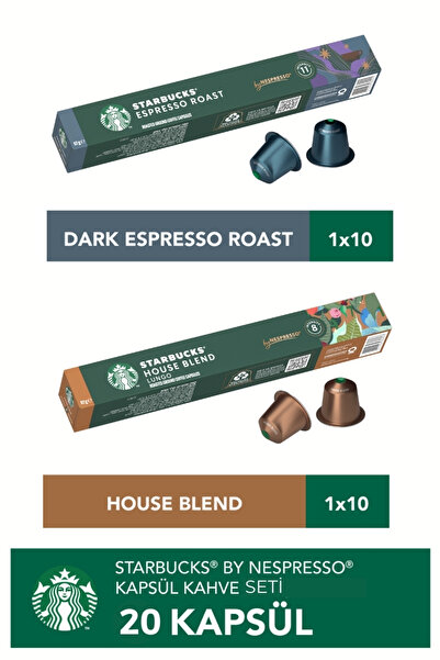 Starbucks Nespresso Uyumlu Kapsül Kahve Seti 20'li – Espresso, House Blend