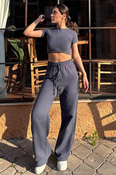 Madmext Füme Bol Paça Müslin Kadın Pantolon MG1980