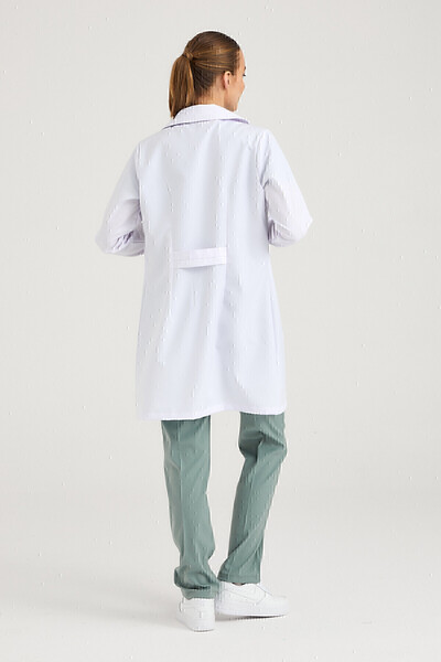 Pozitif Üniforma Women's White Classic Collar Doctor Apron Nurse Pharmacist Teacher Laboratory - Alpaca Fabric