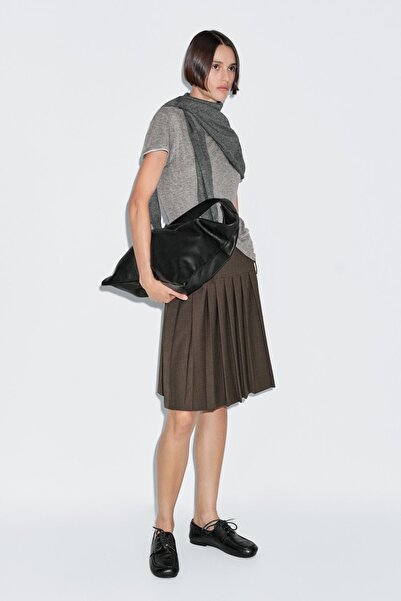 Massimo Dutti Kısa pilili kuşak etek