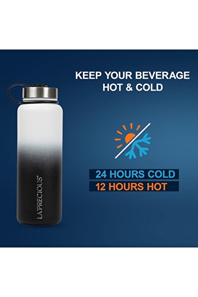 LA' PRECIOUS Stainless Steel Water Bottle 40 oz - Rust Proof - Leakproof - Keeps Liquids Hot or Cold