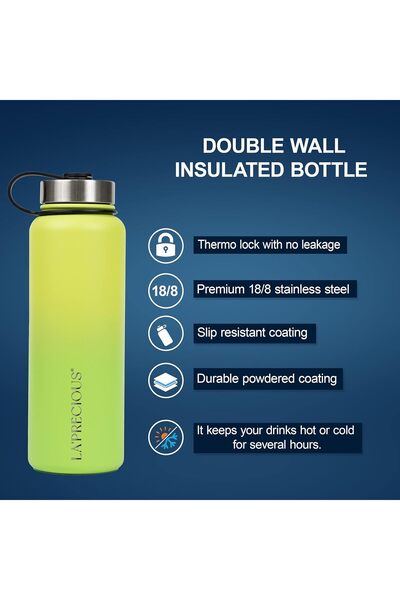 LA' PRECIOUS Stainless Steel Water Bottle 40 oz Rust Proof Leakproof Keeps Liquids Hot or Cold for S