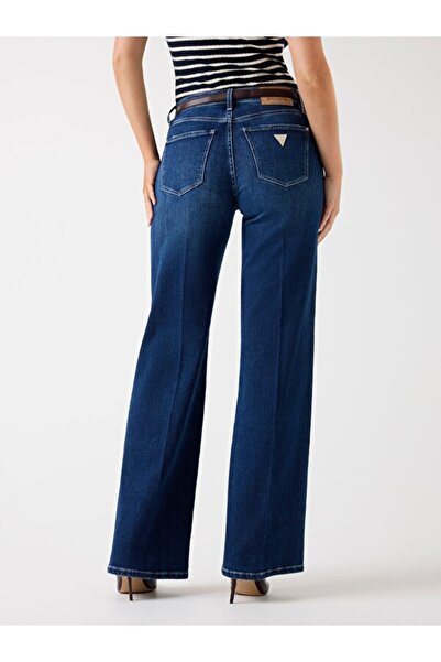 Guess Blugi Indaco pentru femei, amestecați de cașmir, cu croiala palazzo