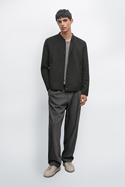 Massimo Dutti Çift katlı yün karışımlı bomber ceket