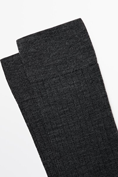 Massimo Dutti Yün karışımlı nervürlü çoraplar