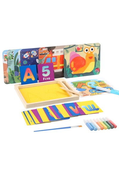 OEM Tabla de Desen Educativa din Lemn cu Nisip pentru Invatarea Alfabetului, ...