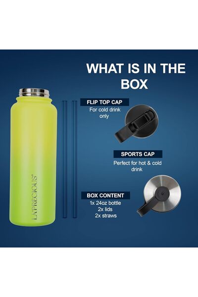 LA' PRECIOUS Stainless Steel Water Bottle 40 oz Rust Proof Leakproof Keeps Liquids Hot or Cold for S
