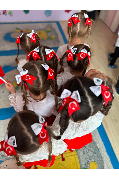 MeloKids 2 Pieces - Turkish Flag and Atatürk Signature Patterned Flag October 29 Clip-On Buckle Set