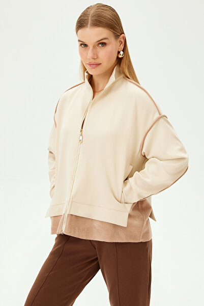 Allyco Zippered High Collar Comfortable Fit Sweatshirt