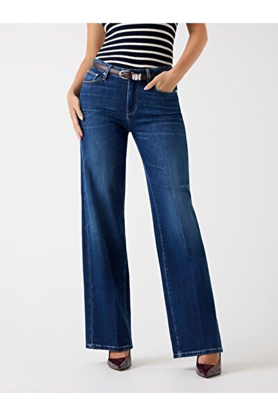 Guess Blugi Indaco pentru femei, amestecați de cașmir, cu croiala palazzo