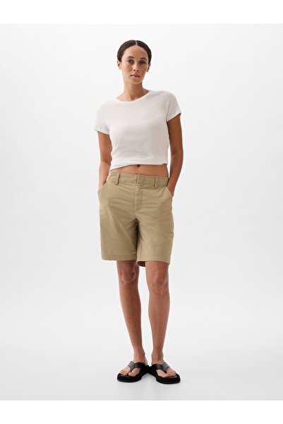 GAP Kadın Bej Downtown Khaki Bermuda Şort