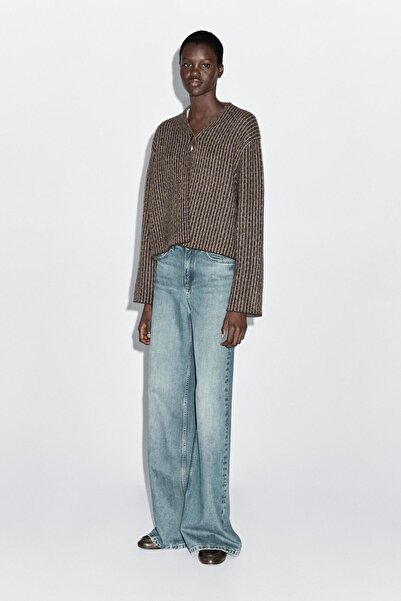 Massimo Dutti İnce çizgili kısa hırka