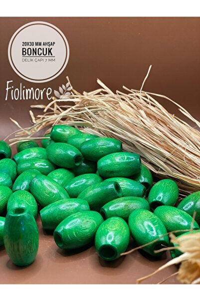 Fiolimore 20x30 mm zelene ovalne drvene perle (13 komada) Makrame Torba dizaj...