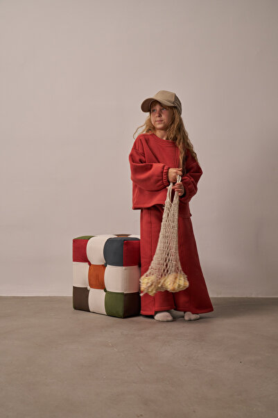 Oh La La Koala For Little Ones Kiremit Omuz Nakışlı Asimetrik Detaylı Alt Üst Takım