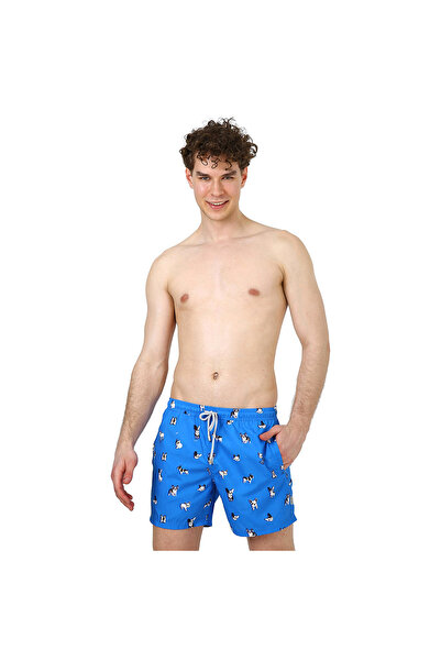 John Frank All Over Men's Multicolor Swim Shorts Jfsssw41-f.bulldog Navy
