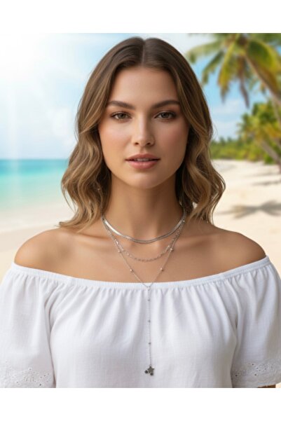 derokas Set of 3 Y Necklaces 316 L Hypoallergenic Tarnish Resistant All Steel...