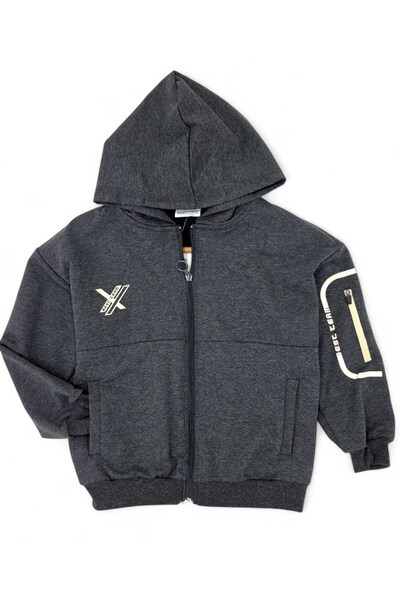 voyyo kids baby Boy's Zippered Hooded Jacket and Cardigan Tracksuit Set for Ages 7-8-9-10-11-12-13-14 R2195