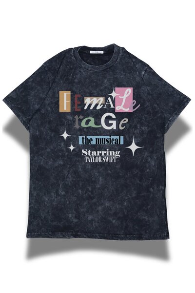 Fuddy Moda Unisex Female Rage the Musical Written Washable T-Shirt, Oversized Taylor Swift Themed Vintage T-Shirt