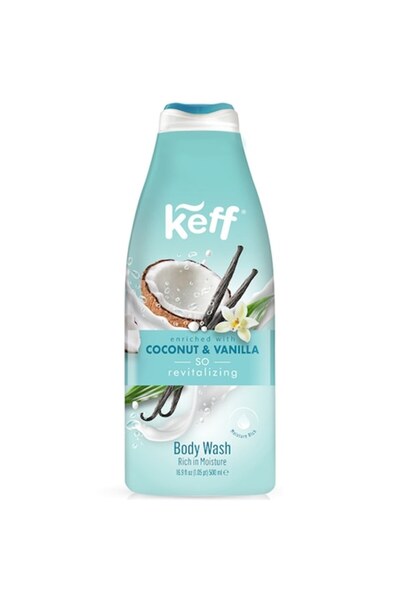 keff 2 X Gel de duș cu vanilie și nucă de cocos, 500 ml