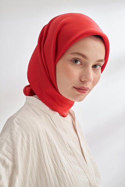 ARMANDA Μονόχρωμο μεταξωτό μαντήλι Tivil 4400-Κόκκινο