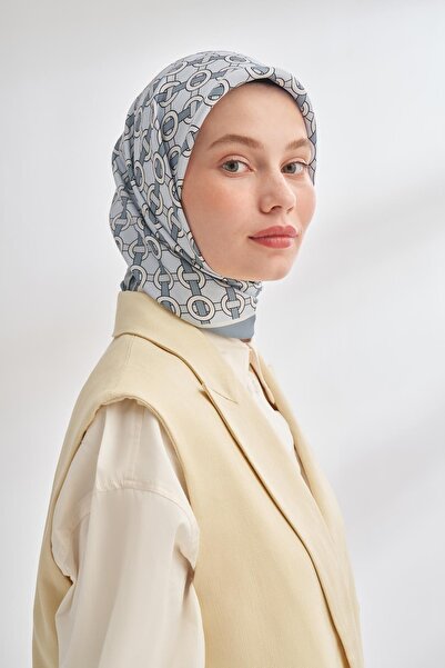 ARMANDA Soil Pattern Tivil Silk Scarf 4350-Grey