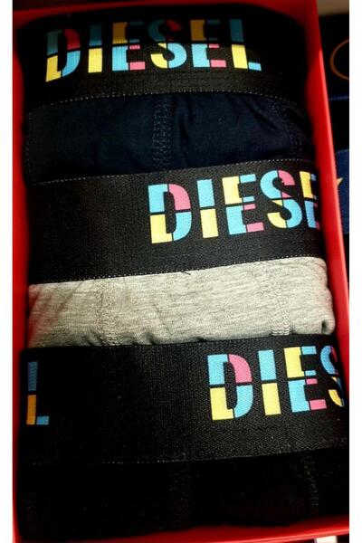 Diesel , Set of Boxers with Logo Waistband - 3 Pairs, Multicolor, M