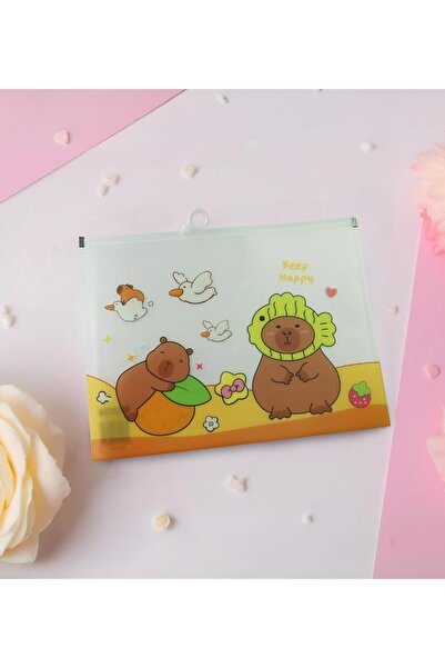 Gift Moda Capybara Tasarımlı A4 Şeffaf Dosya