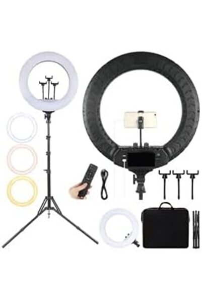 Generic Monopo RL-18 LED Ring Light – 18-Inch Adjustable Soft Light for Makeup, Photography, and Live Stre