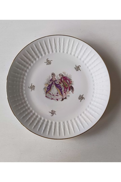 Fransız Limoges Nurantik Chauvigny Stamped Fragonard Patterned Serving Plate