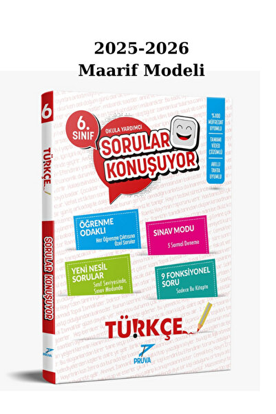 Pruva Akademi Pruva 6. Sınıf Türkçe Sorular Konuşuyor 2025/26 Maarif Modeli