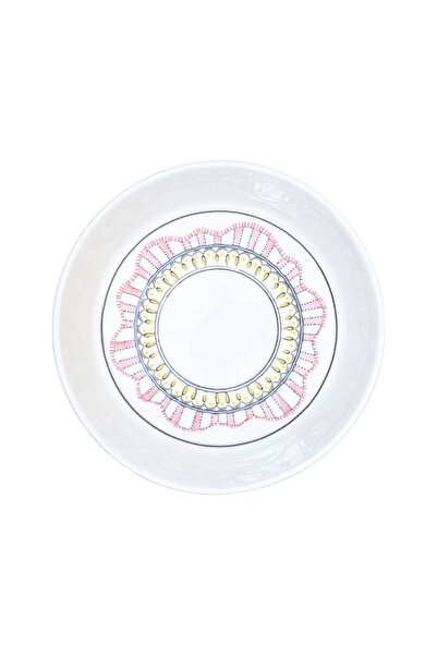 The Mia Spring Footed Fruit Bowl Pink 23X14 cm