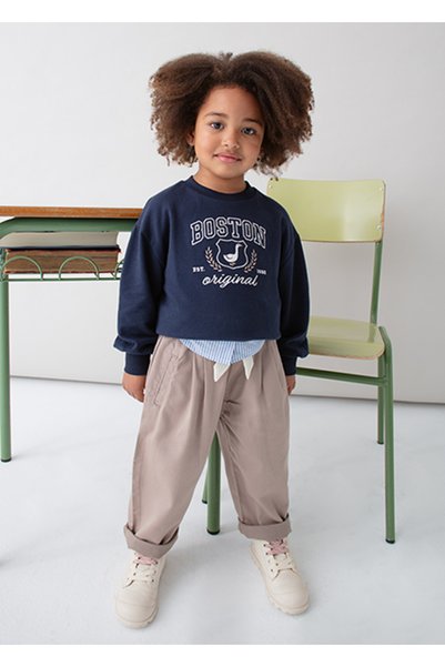 MAYORAL Brown Girls' Loose Pants 4577