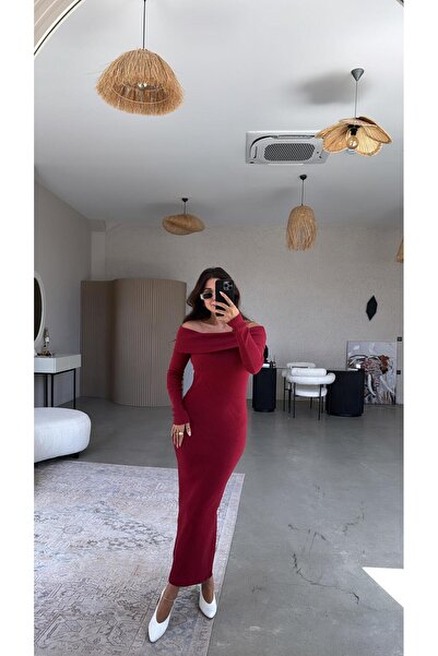 Buket Teke Φόρεμα Μαντόνα σε μπορντό χρώμα