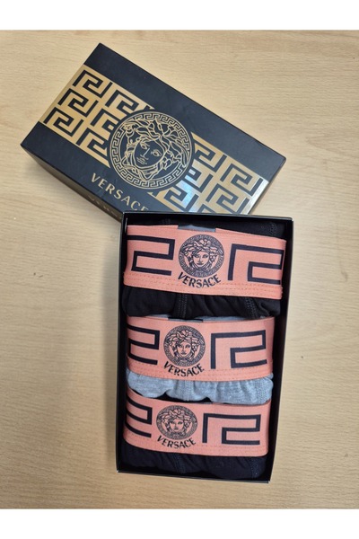 Versace Set 3 perechi de boxeri, Negru, L