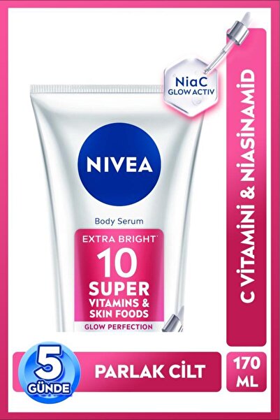 NIVEA Super10 Serum Etkili Vücut Losyonu SPF15 170 ml,Aydınlatıcı,Nemlendirici,C Vitamini,Niasinamid