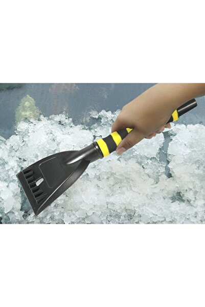Flippy Snow Brush with Scraper for Car, Multifunctional, Rotating, Detachable, Yellow
