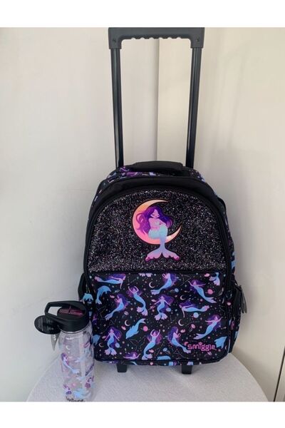 SMIGGLE Çekçekli Işıklı Tekerlekli Çanta ve Suluk