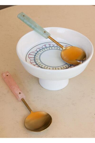 The Mia Spring Footed Fruit Bowl Pink 23X14 cm