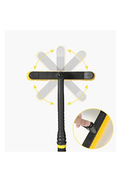 Flippy Snow Brush with Scraper for Car, Multifunctional, Rotating, Detachable, Yellow